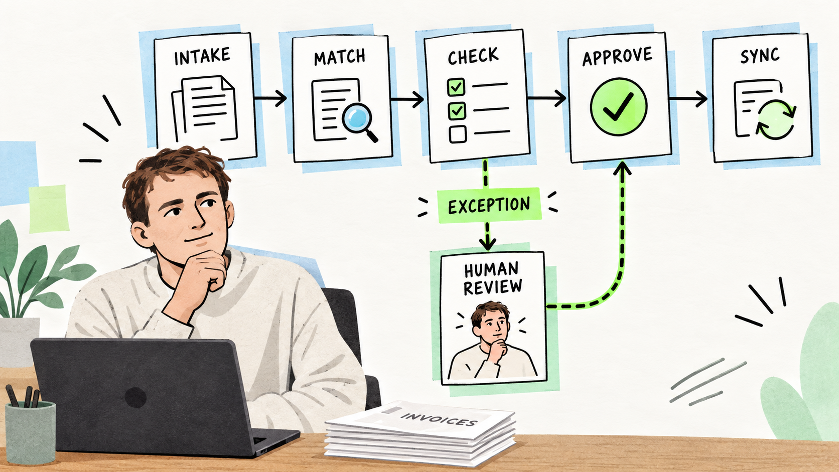 Useful AI Agents Learn Exceptions, Not Just Happy Paths